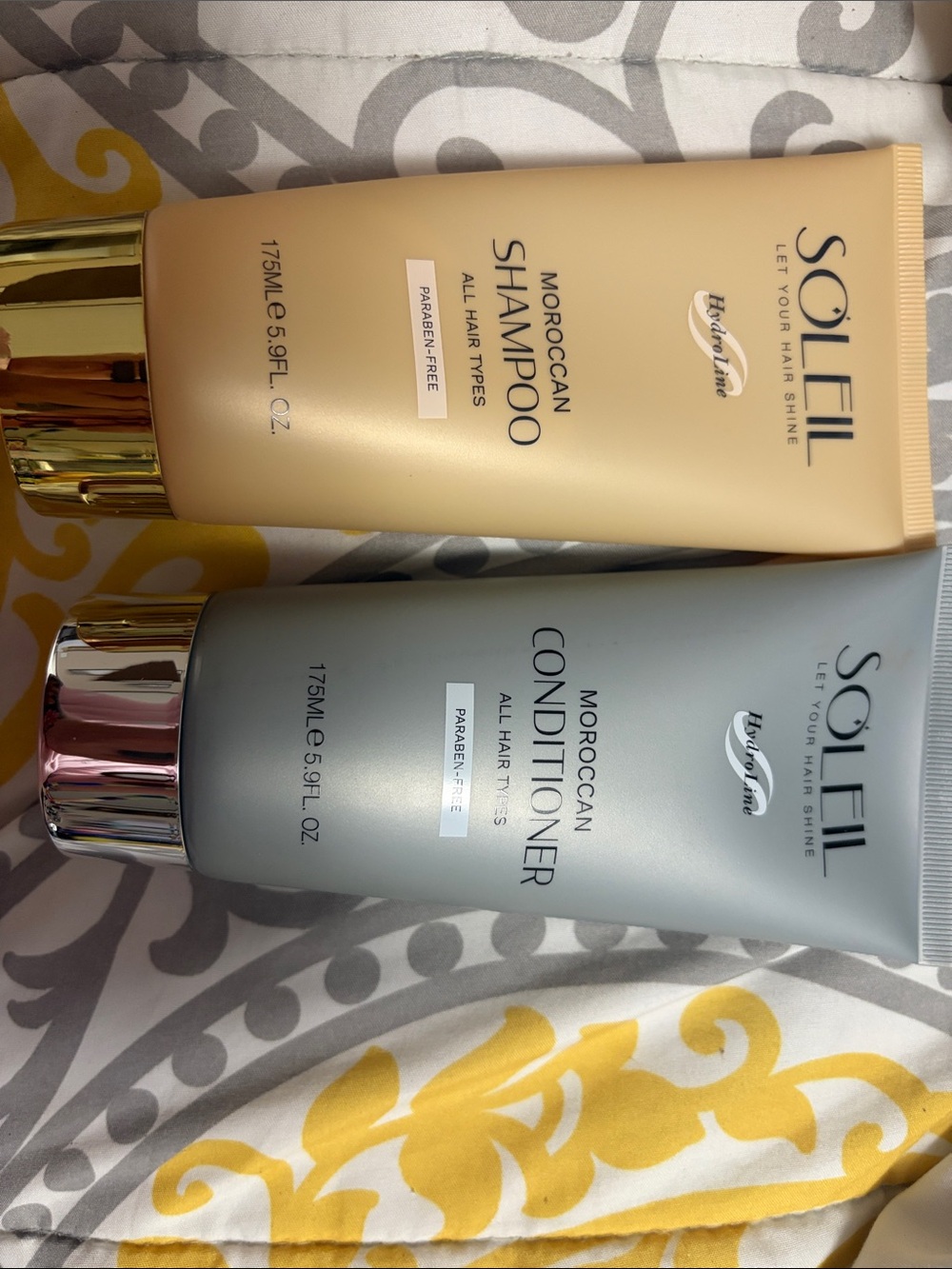 Moroccan Shampoo & Conditioner Set - Gold & Silver